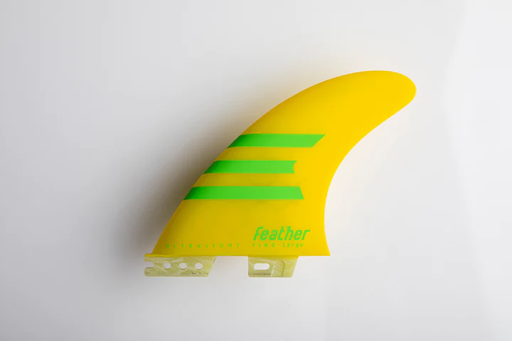 3 FINS ÉPOXY ULTRA LÉGER HC JAUNE/VERT.  FCS2  - TAILLE M 