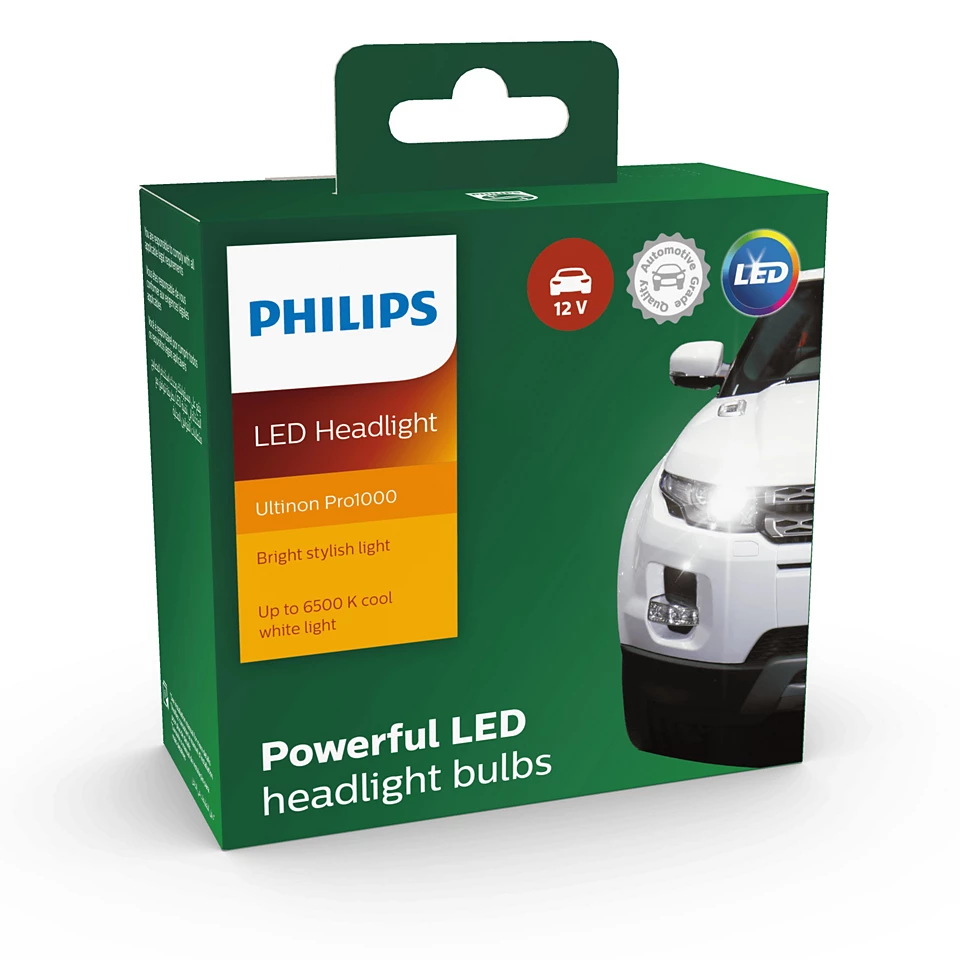 2 Ampoules de phare LED PHILIPS H11 Ultinon Pro1000 performances améliorées pour voitures et camions