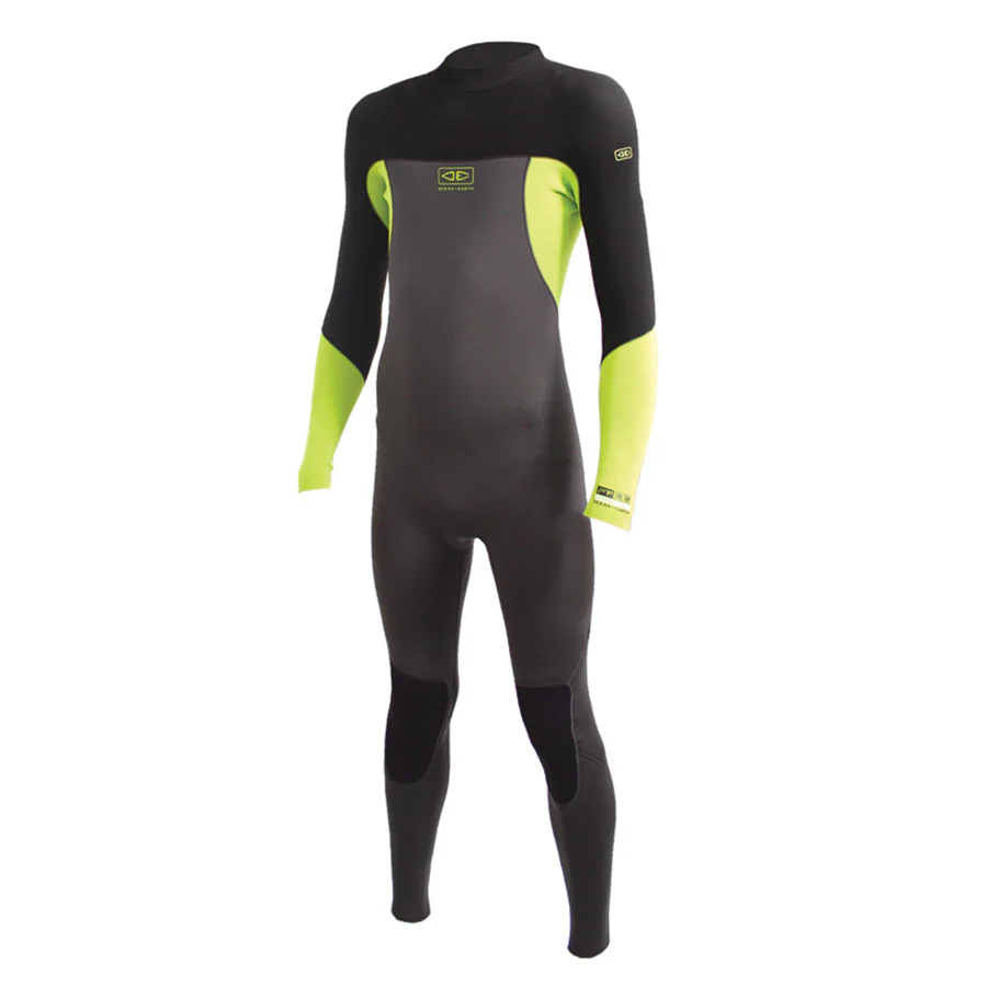 COMBINAISON Boys Free Flex Back Zip Steamer 3/2mm Regular Taille 12 Vert