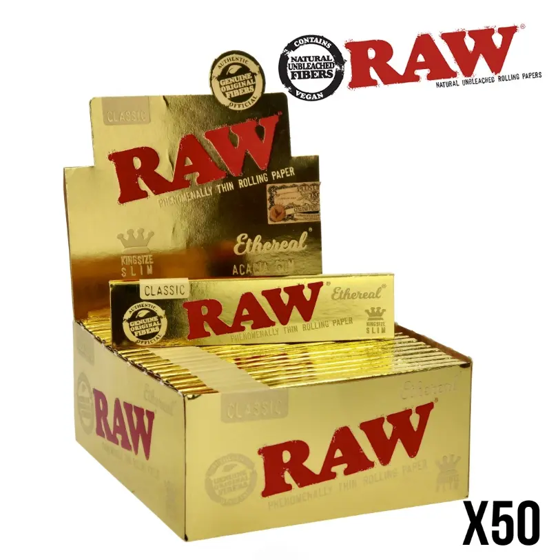 FEUILLES A ROULER RAW CARTON  ETHEREAL KS SLIM x 50