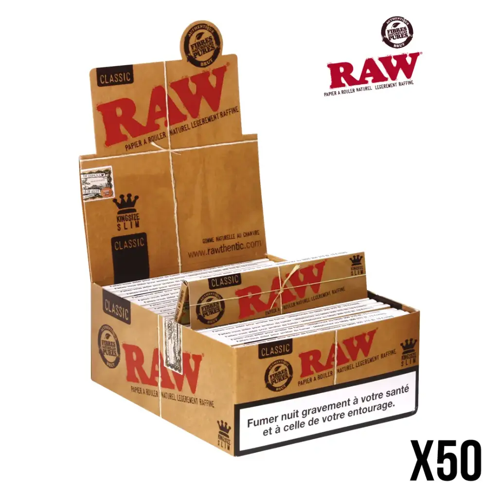 FEUILLES A ROULER TABAC KS RAW SLIM X50