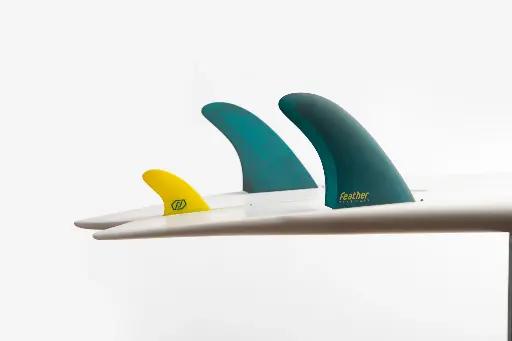 3 FINS TWIN BLACK AKILA 2+1 Bleu jaune