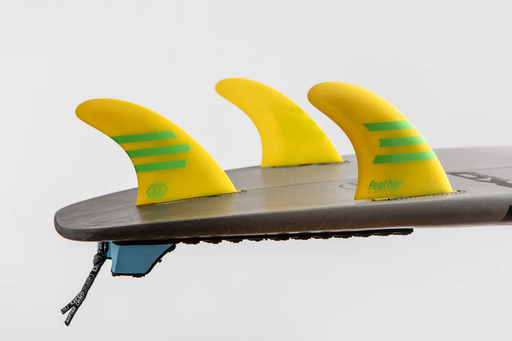 3 FINS ÉPOXY ULTRA LÉGER HC JAUNE/VERT.  FCS2  - TAILLE M 